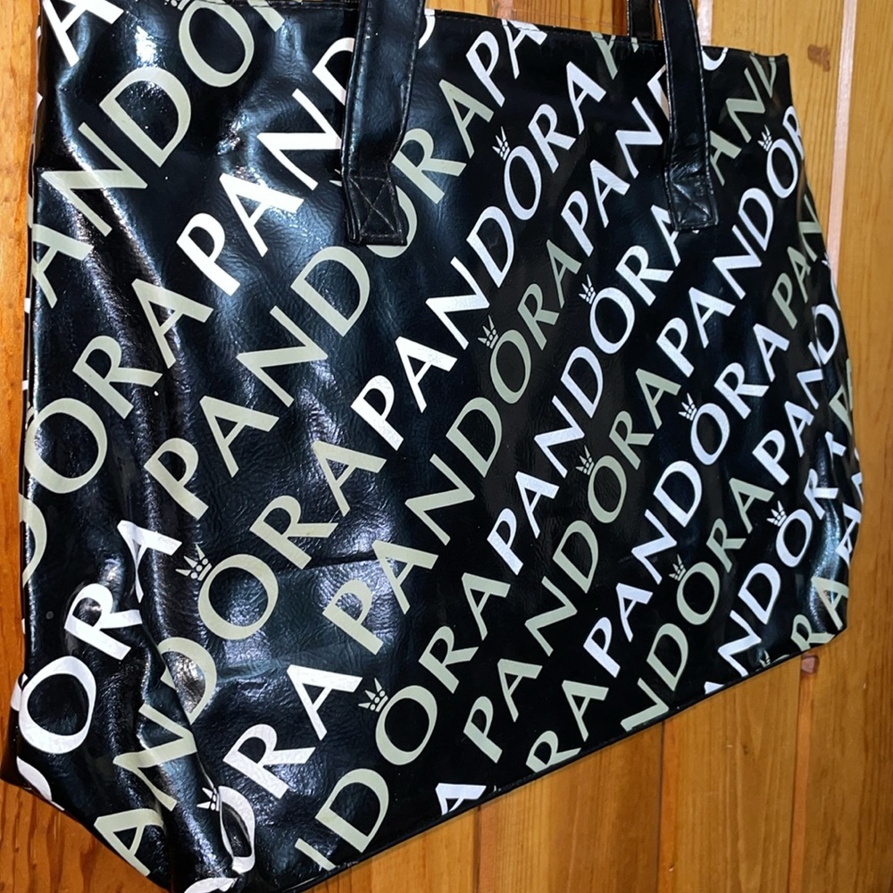 Pandora tote bag black white and gray travel bag purse grocery carrier clothing - Picture 9 of 12